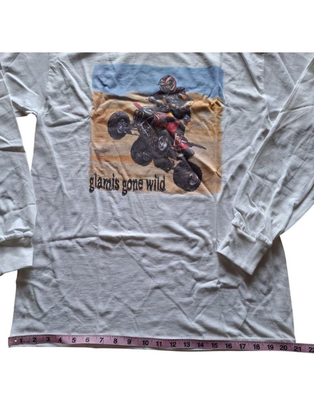 Glamis Gone Wild M Ultra Cotton ATV Gildan  Long Sleeve Shirt White Sand Dunes - Picture 3 of 8